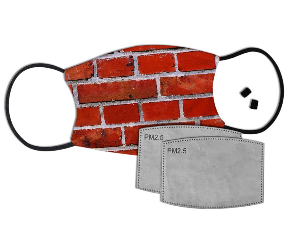 Brick Wall Custom Face Mask with Filter Face Masks Hot Merch