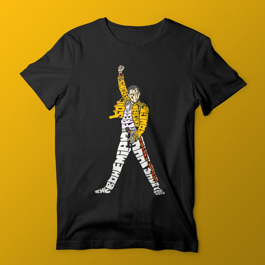 Freddy Mercury T-Shirt T-Shirts Hot Merch Small Black