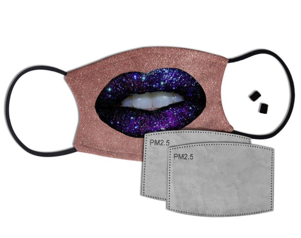 Glitter Lips Custom Face Mask with Filter Face Masks Hot Merch