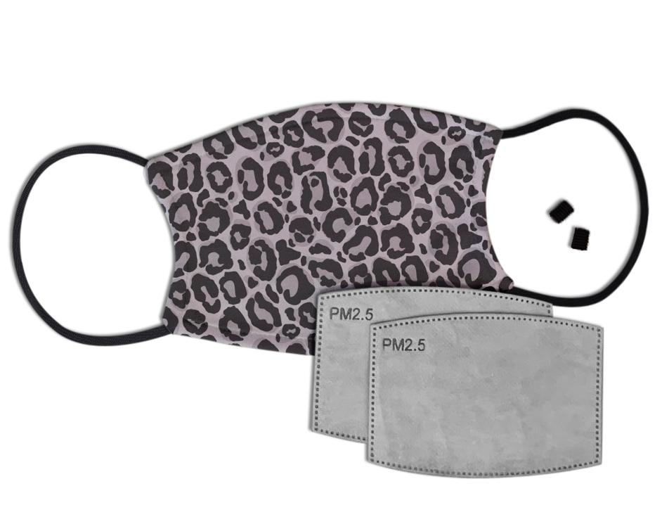 Grey Leopard Custom Face Mask with Filter Face Masks Hot Merch
