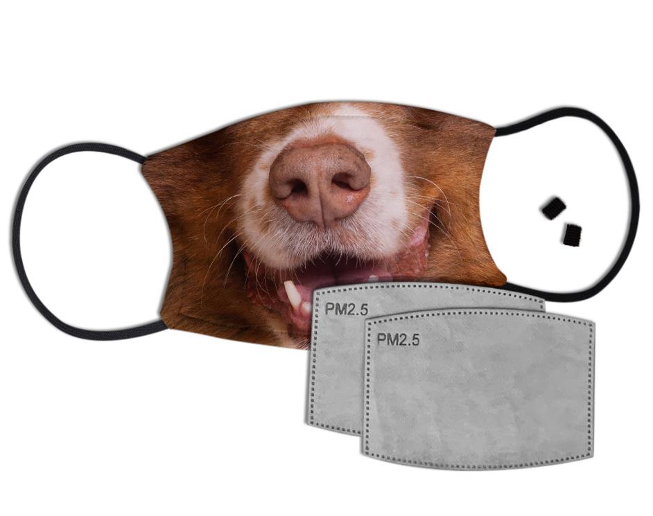 Happy Dog Face Custom Face Mask with Filter Face Masks Hot Merch