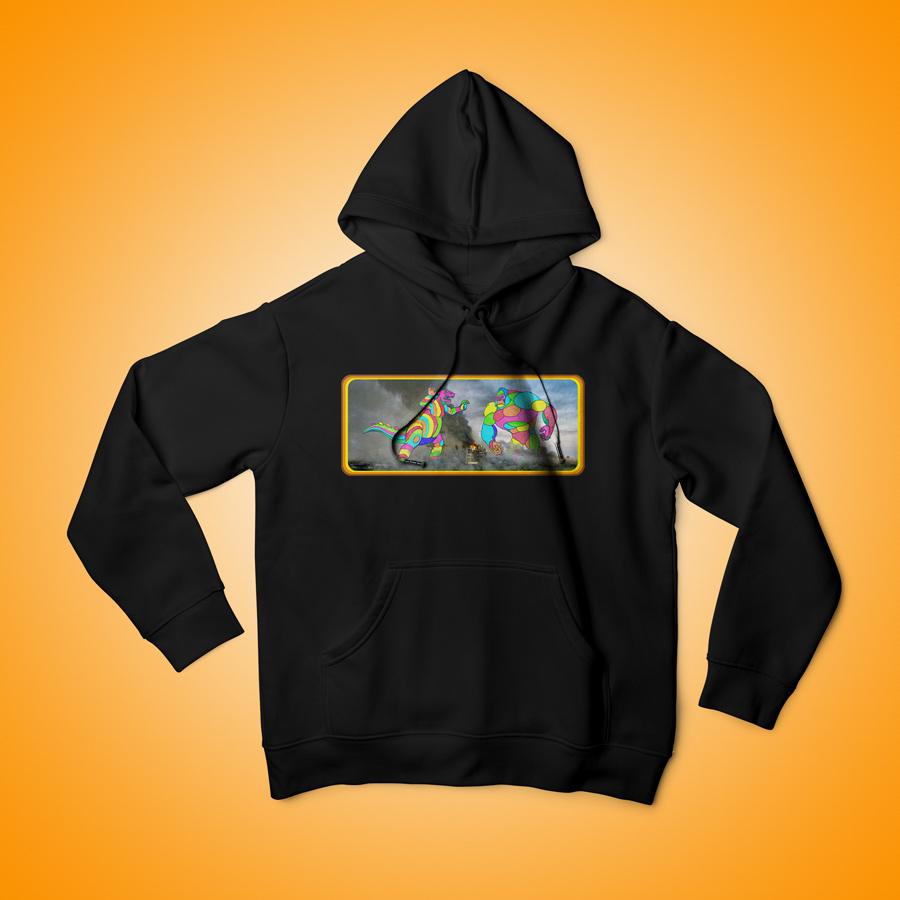 God vs. King Retro Hoodie Hoodies Hot Merch Small Black Hoodie