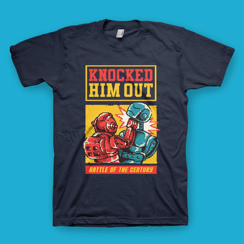 Knocked Him Out Retro T-Shirt T-Shirts Hot Merch