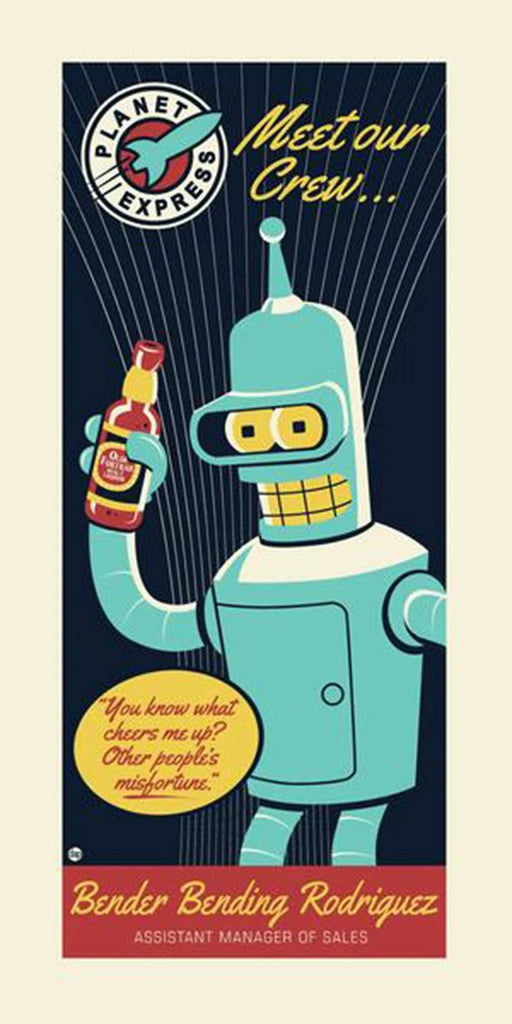 Futurama : Bender Silk-Screen on Paper HotMerchUK