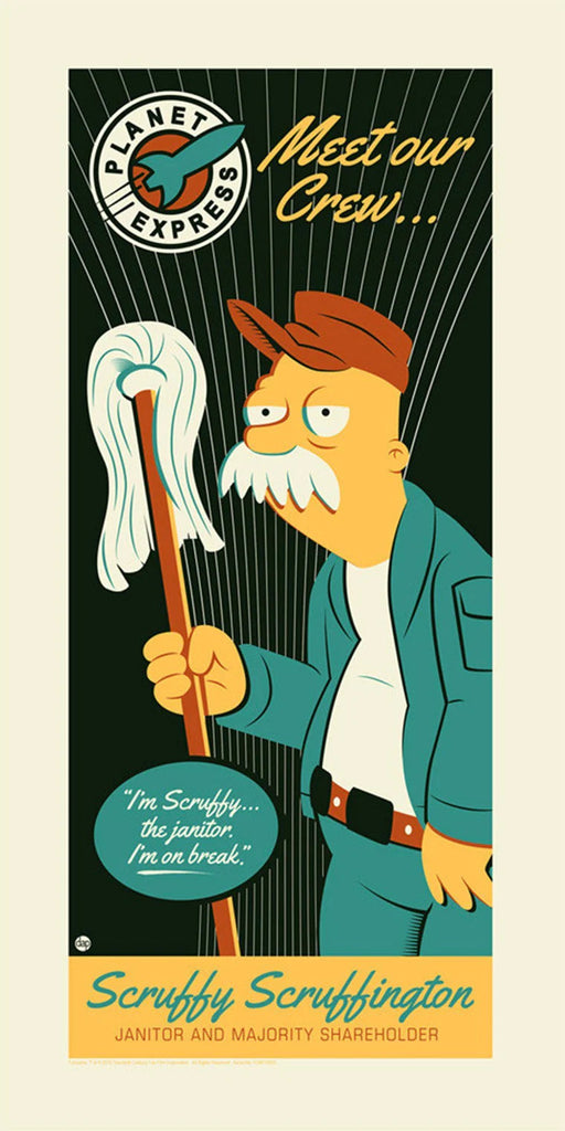 Futurama : Scruffy Silk-Screen on Paper HotMerchUK