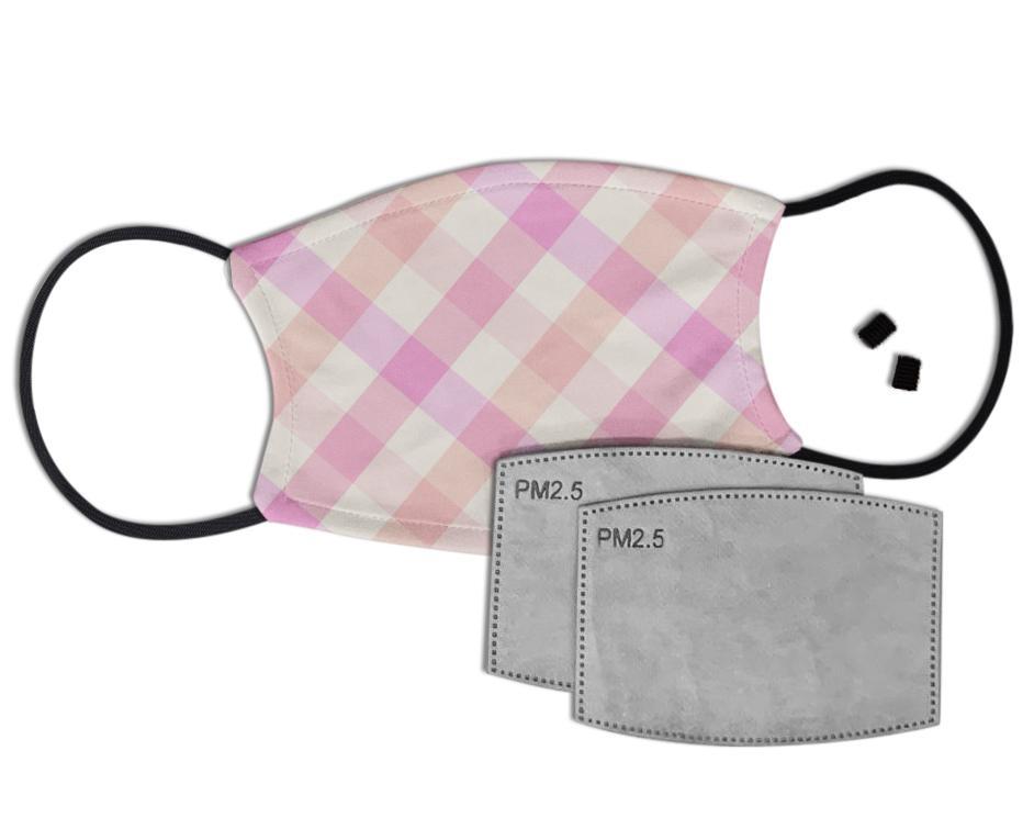 Pink Plaid Custom Face Mask with Filter Face Masks Hot Merch