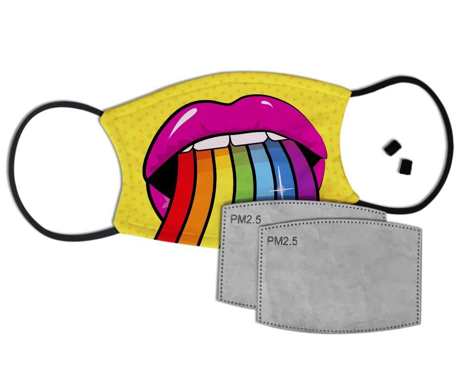 Pop Lips Custom Face Mask with Filter Face Masks Hot Merch