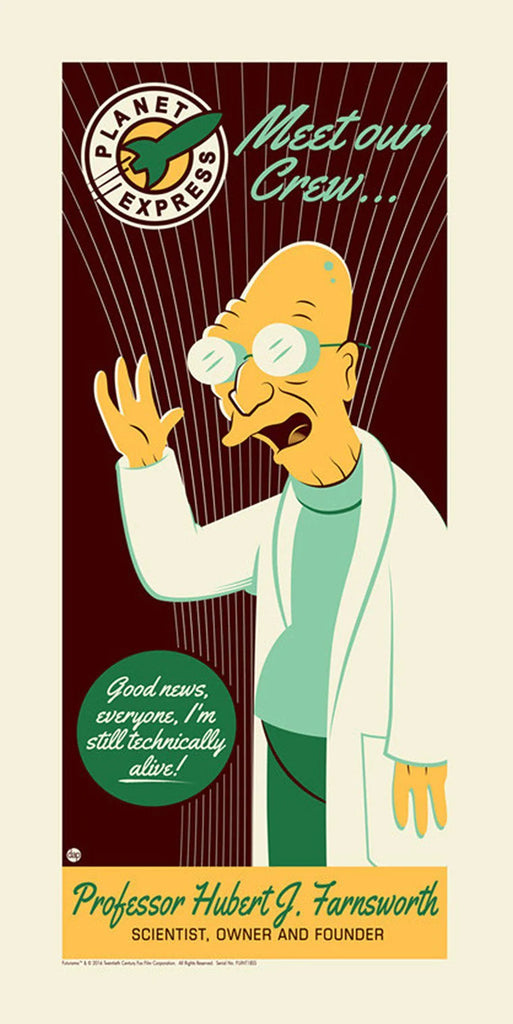 Futurama : Farnsworth Silk-Screen on Paper HotMerchUK