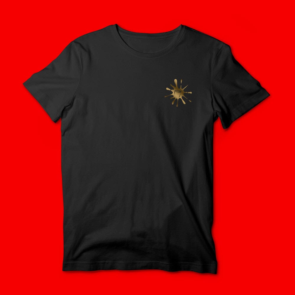 The ShakeTastic® Deluxe T-Shirt T-Shirts HotMerchUK Small Black Splat-Gold