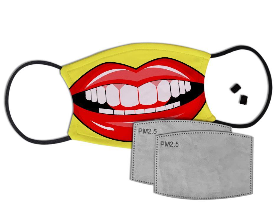 Big Lips Custom Face Mask with Filter Face Masks Hot Merch 
