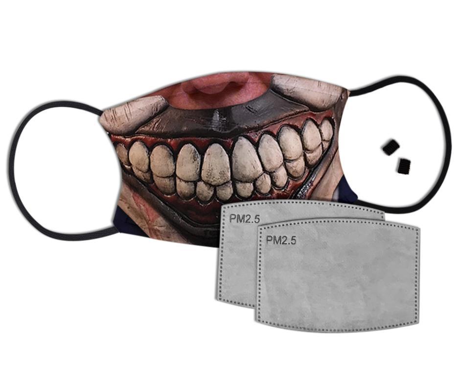 Scary Clown Custom Face Mask with Filter Face Masks Hot Merch 