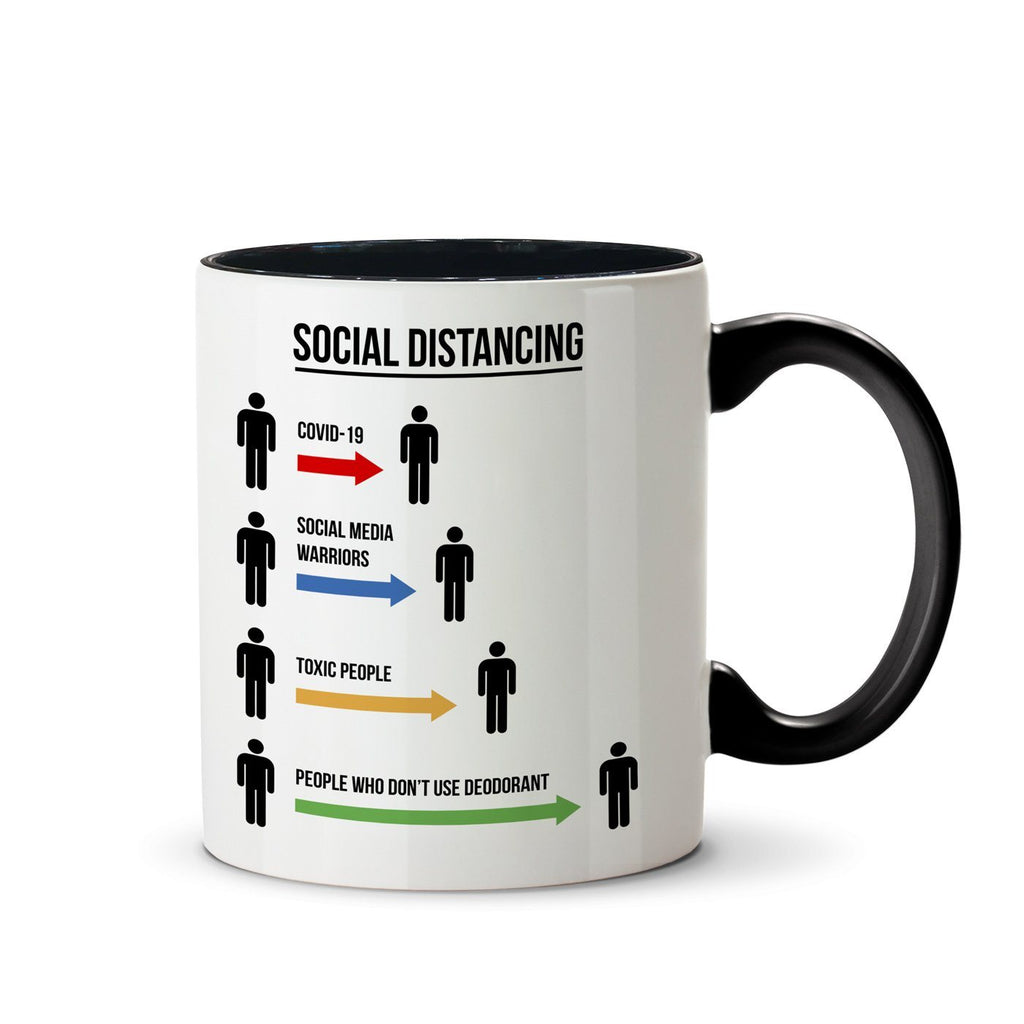 Social Distancing Mug Mugs Hot Merch Black 