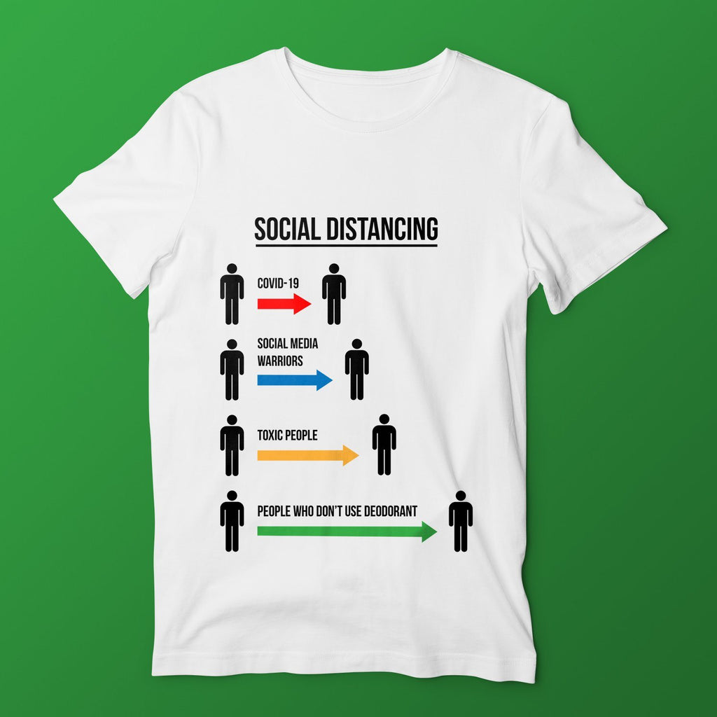 Social Distancing T-Shirts Hot Merch Small White 