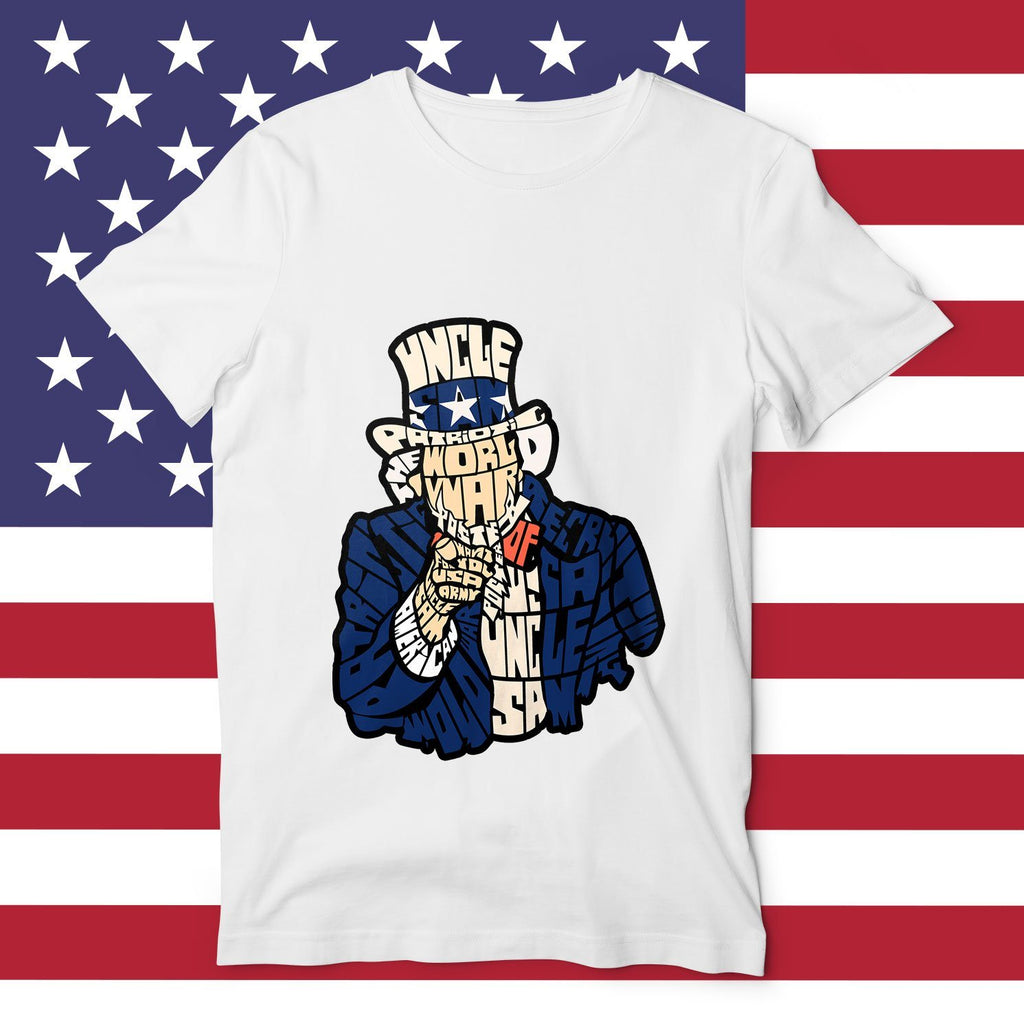 Uncle Sam T-Shirt T-Shirts Hot Merch Small White 