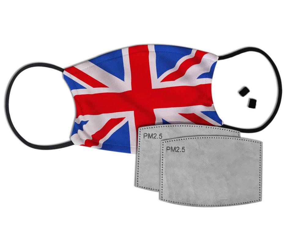 Union Flag Custom Face Mask with Filter Face Masks Hot Merch 