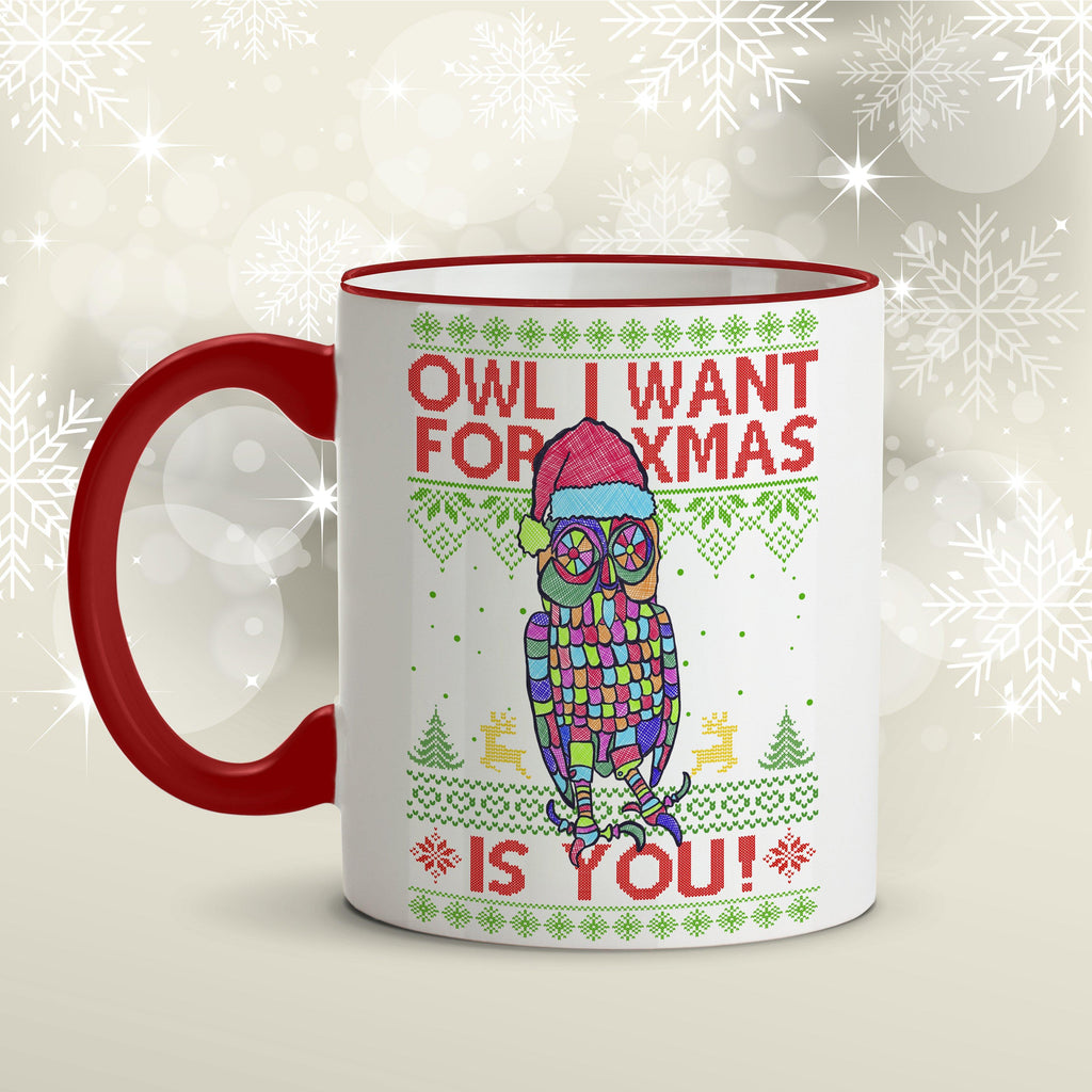 Owl I Want Is You Personalised Xmas Ceramic Mug Mugs Hot Merch 