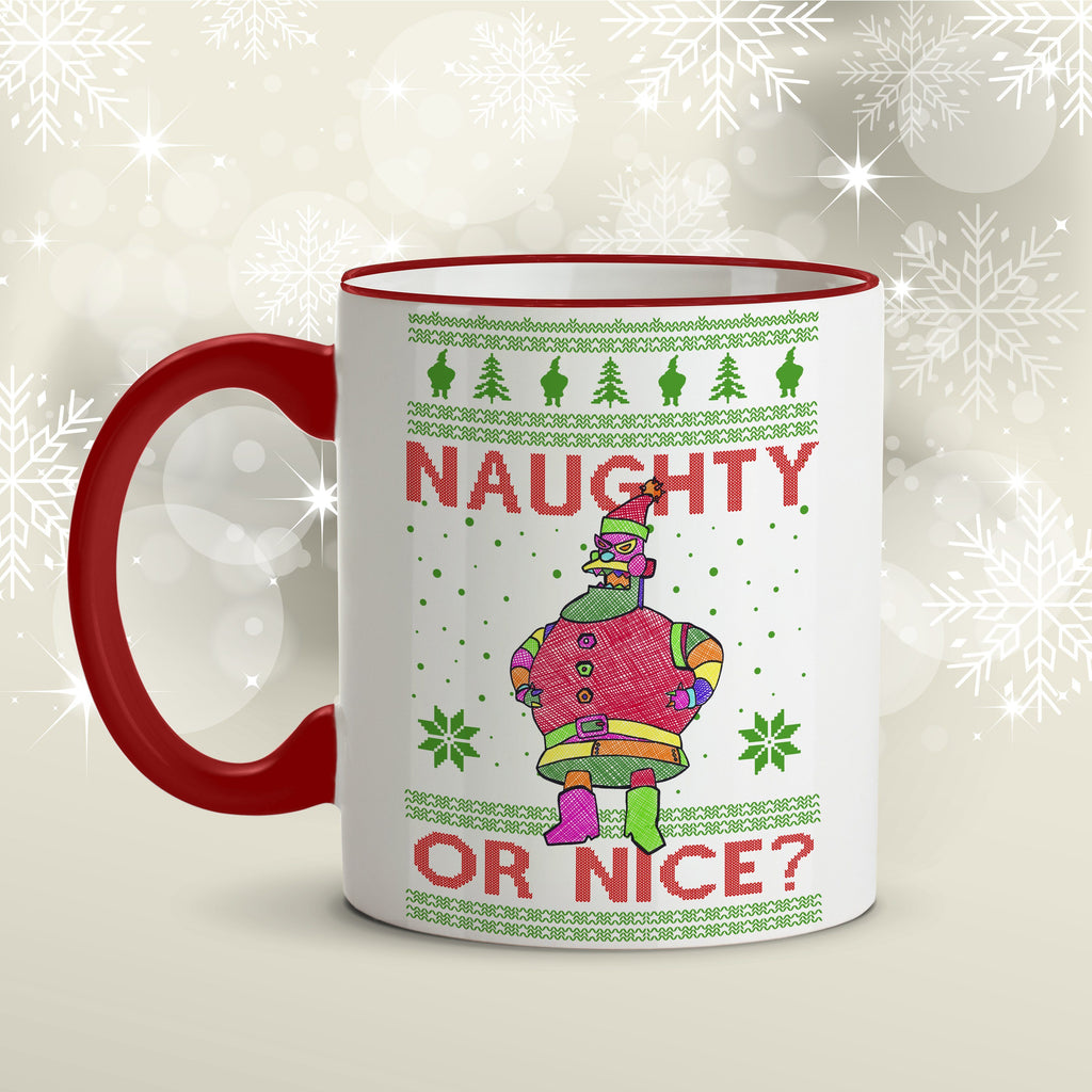Naughty or Nice Personalised Xmas Ceramic Mug Mugs Hot Merch 