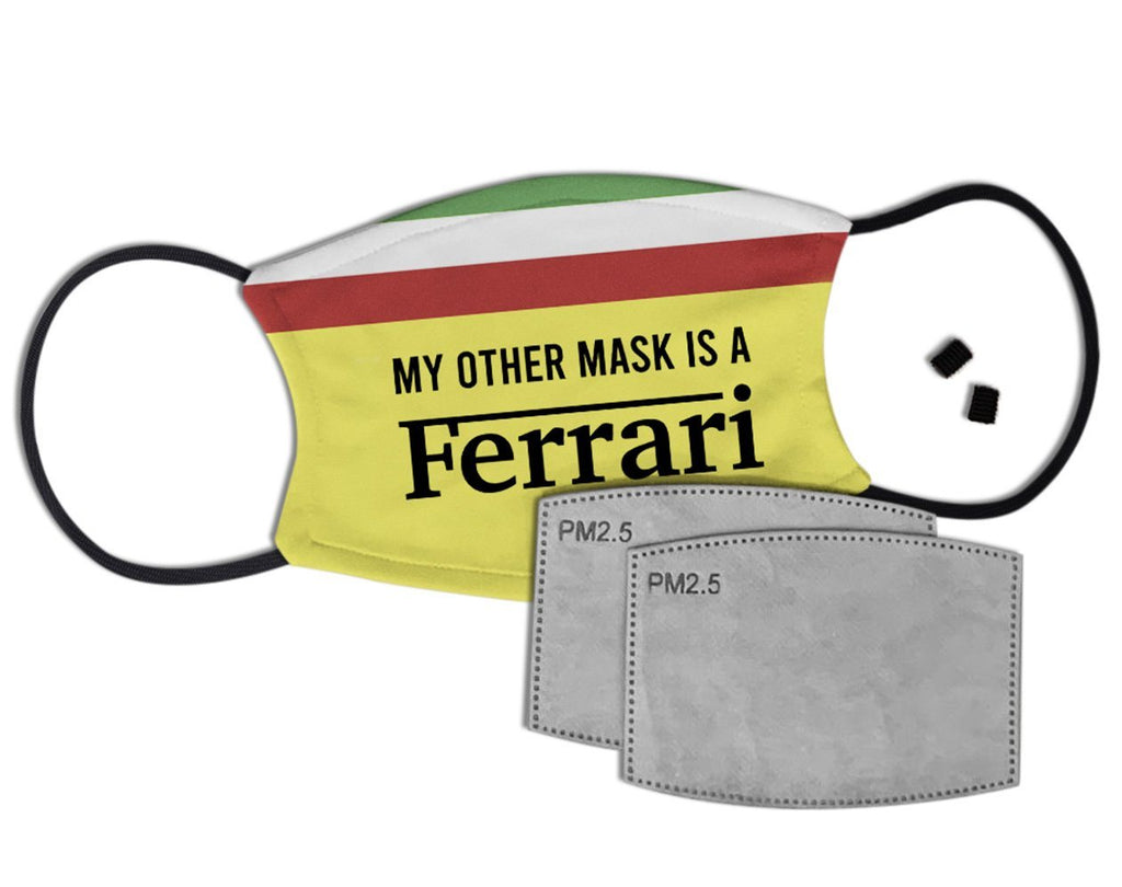 My Other Mask is a Ferrari Custom Face Mask with Filter Face Masks Hot Merch 